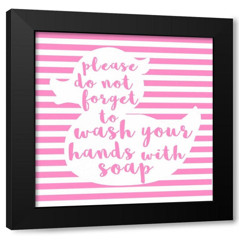 Hand Washing Black Modern Wood Framed Art Print with Double Matting by Matic,Jelena