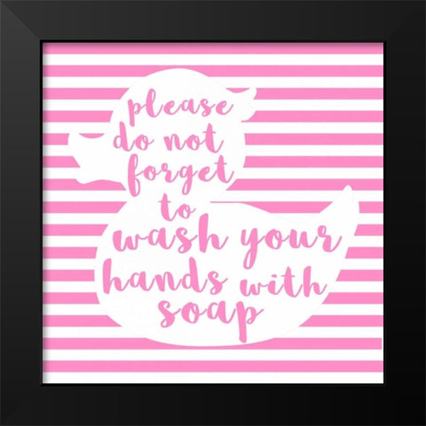 Hand Washing Black Modern Wood Framed Art Print by Matic,Jelena
