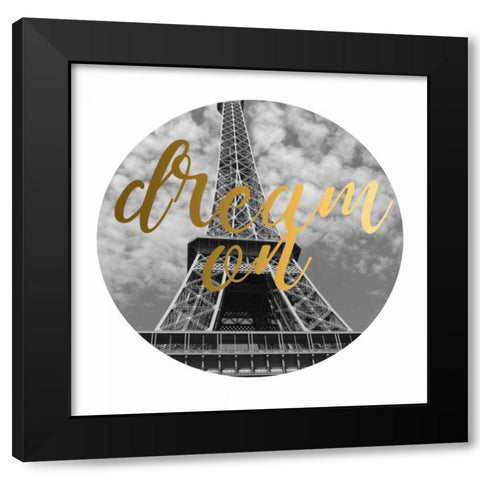 Dream Gold Black Modern Wood Framed Art Print by Matic,Jelena