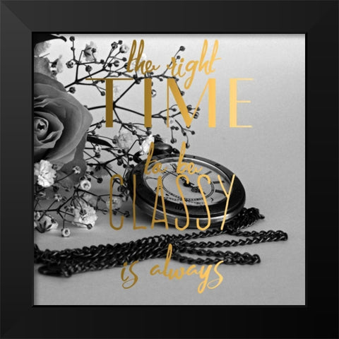 The Right Time Black Modern Wood Framed Art Print by Matic,Jelena