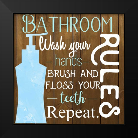 Bathroom Repeat Black Modern Wood Framed Art Print by Matic,Jelena