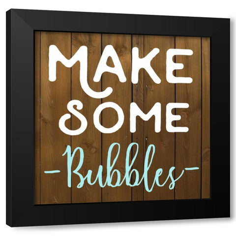 Make Some Bubbles Black Modern Wood Framed Art Print with Double Matting by Matic,Jelena