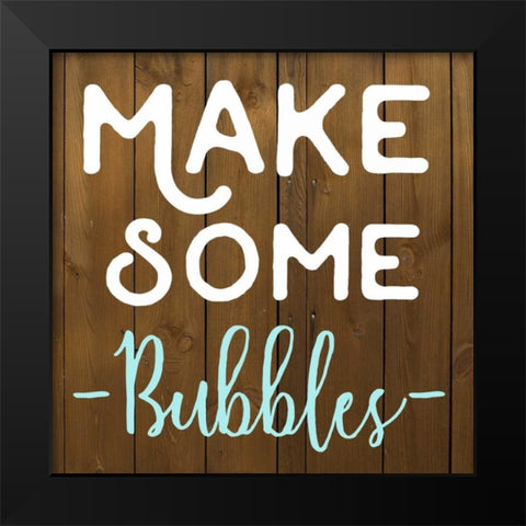 Make Some Bubbles Black Modern Wood Framed Art Print by Matic,Jelena