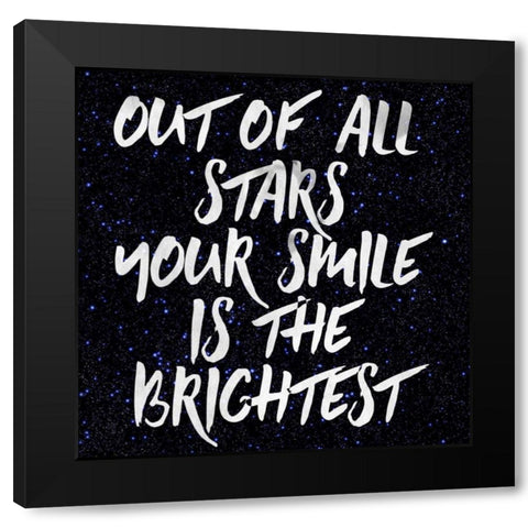 Your Smile Black Modern Wood Framed Art Print by Matic,Jelena