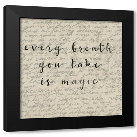 Every Breath You Take Black Modern Wood Framed Art Print by Matic,Jelena