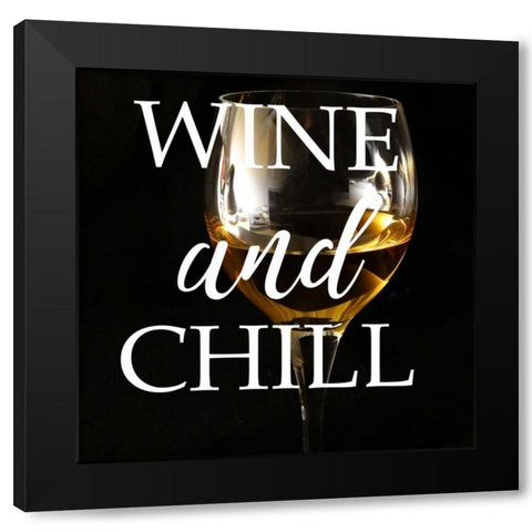 Wine and Chill Black Modern Wood Framed Art Print by Matic,Jelena