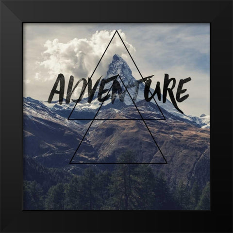 Adventure Black Modern Wood Framed Art Print by Matic,Jelena