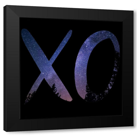 XO Black Black Modern Wood Framed Art Print by Matic,Jelena