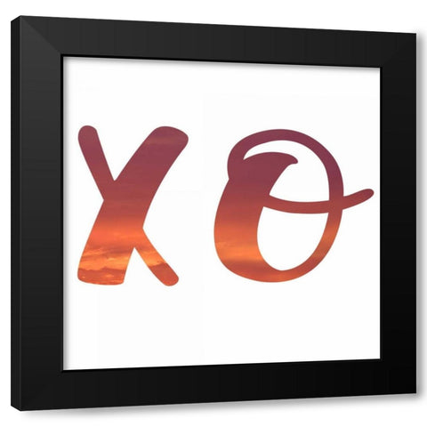 XO Sunset Black Modern Wood Framed Art Print by Matic,Jelena