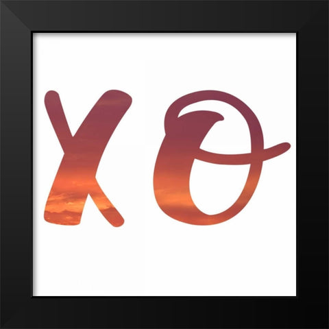 XO Sunset Black Modern Wood Framed Art Print by Matic,Jelena
