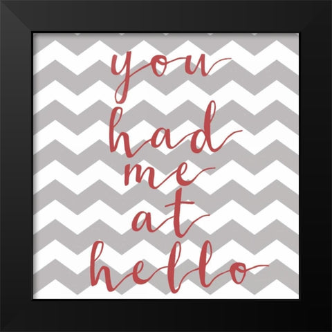 At Hello Chevron Black Modern Wood Framed Art Print by Matic,Jelena