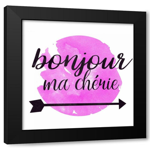 Bonjour Ma Cherie Black Modern Wood Framed Art Print with Double Matting by Matic,Jelena