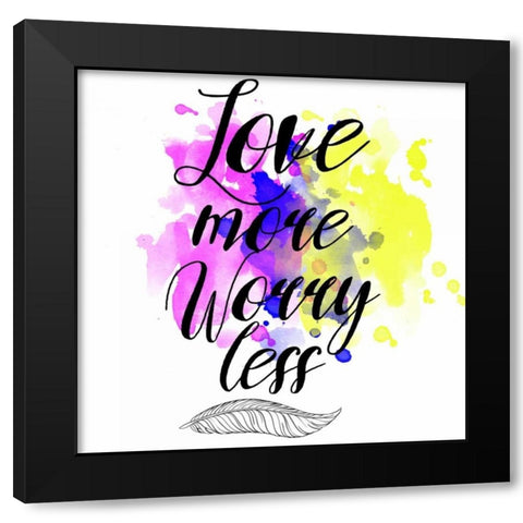 Love More Splash Black Modern Wood Framed Art Print with Double Matting by Matic,Jelena