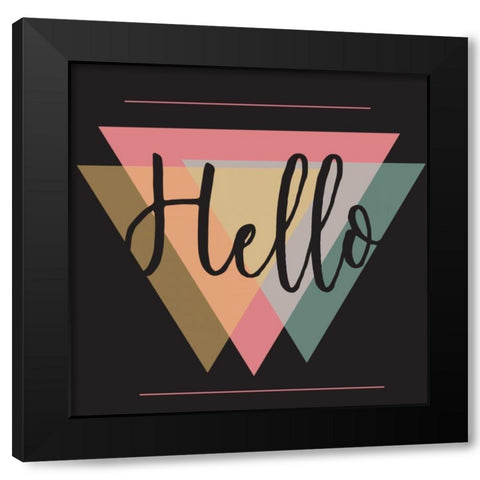 Hello Black Modern Wood Framed Art Print with Double Matting by Matic,Jelena