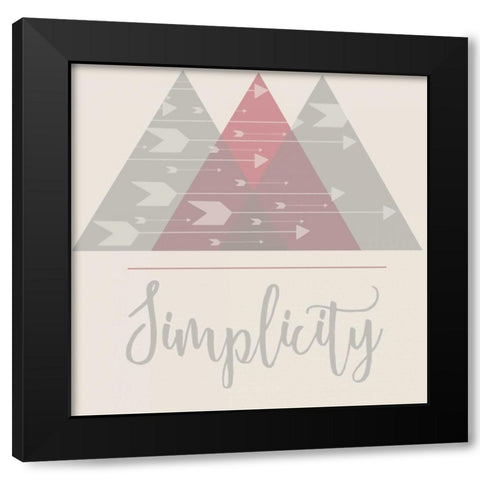 Simplicity Black Modern Wood Framed Art Print by Matic,Jelena
