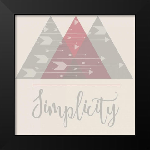 Simplicity Black Modern Wood Framed Art Print by Matic,Jelena