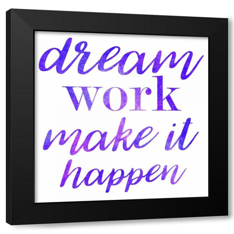 Dream Work Purple Black Modern Wood Framed Art Print by Matic,Jelena