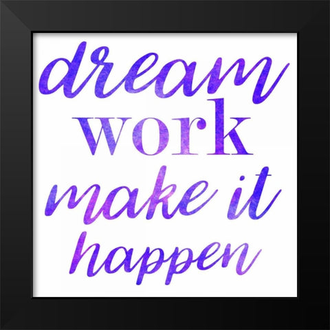 Dream Work Purple Black Modern Wood Framed Art Print by Matic,Jelena
