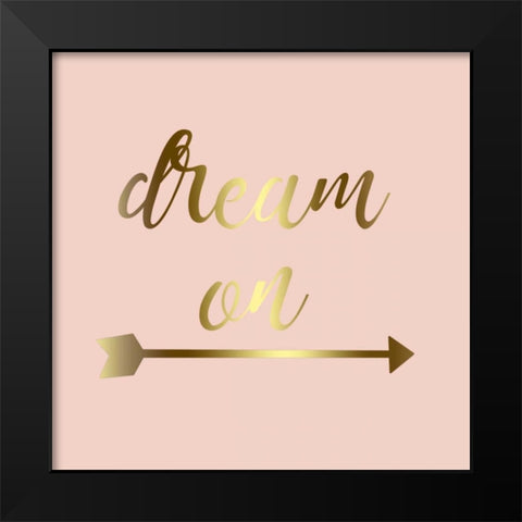 Dream In Gold Black Modern Wood Framed Art Print by Matic,Jelena