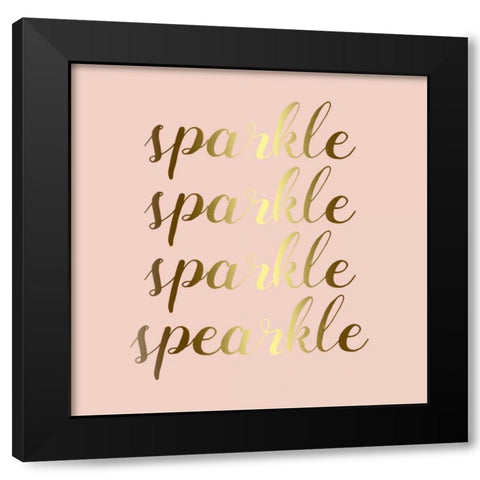 Sparkle In Gold Black Modern Wood Framed Art Print by Matic,Jelena