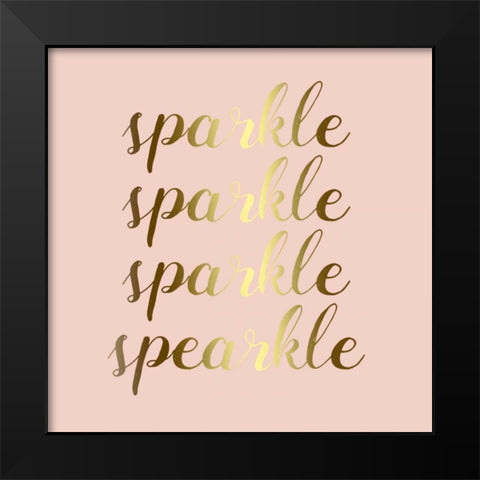Sparkle In Gold Black Modern Wood Framed Art Print by Matic,Jelena