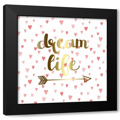 Dream Life Black Modern Wood Framed Art Print with Double Matting by Matic,Jelena