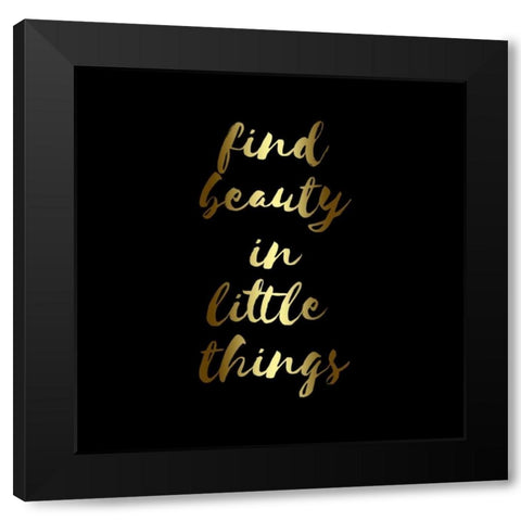 Find Beauty Black Gold Black Modern Wood Framed Art Print by Matic,Jelena