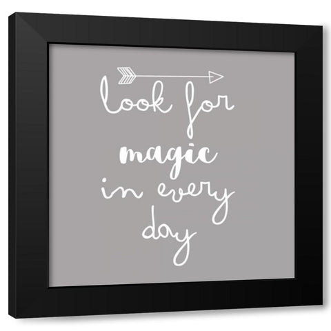 Look For Magic Black Modern Wood Framed Art Print by Matic,Jelena