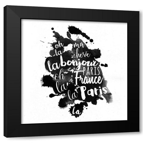 Paris Ink Black Modern Wood Framed Art Print with Double Matting by Matic,Jelena