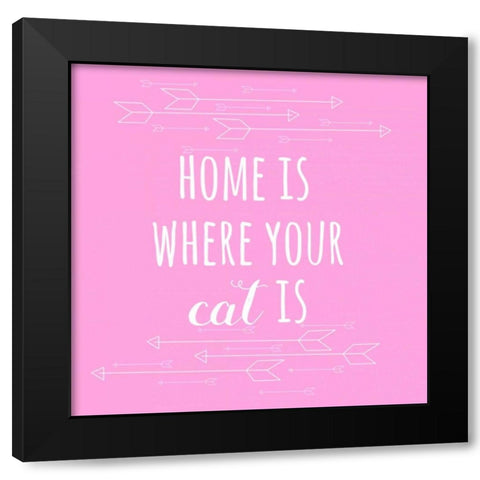 Home Cat Black Modern Wood Framed Art Print with Double Matting by Matic,Jelena