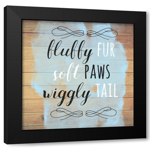 Fur Paws Tail Wood Sign Black Modern Wood Framed Art Print with Double Matting by Matic,Jelena