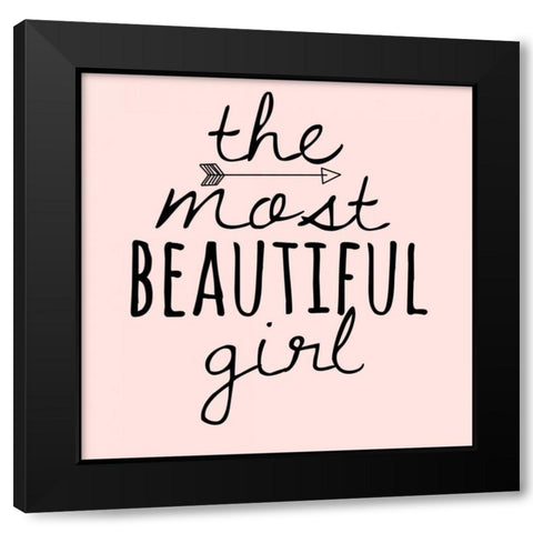 Beautiful Girl Black Modern Wood Framed Art Print with Double Matting by Matic,Jelena