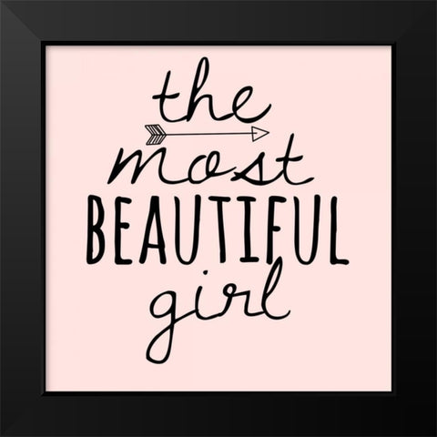 Beautiful Girl Black Modern Wood Framed Art Print by Matic,Jelena