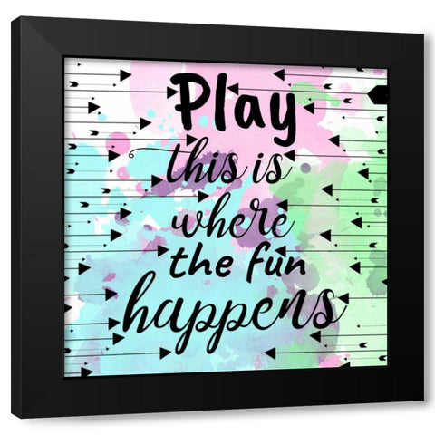 Play Happens Black Modern Wood Framed Art Print by Matic,Jelena