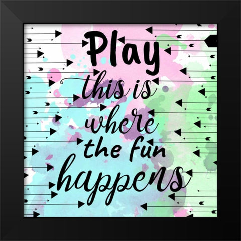 Play Happens Black Modern Wood Framed Art Print by Matic,Jelena