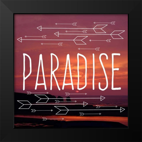 Insta Paradise Black Modern Wood Framed Art Print by Matic,Jelena