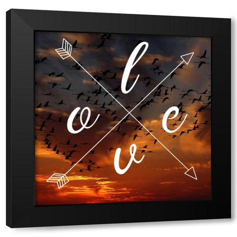 Insta Love Arrows Black Modern Wood Framed Art Print by Matic,Jelena