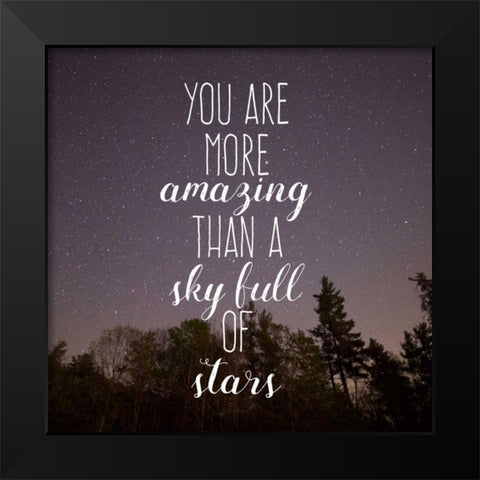Insta You Are More Black Modern Wood Framed Art Print by Matic,Jelena