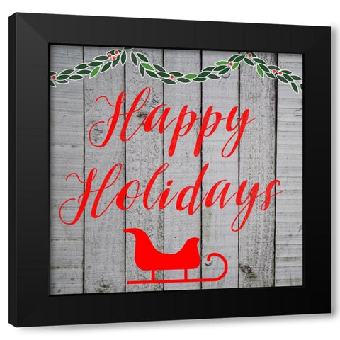 Happy Black Modern Wood Framed Art Print with Double Matting by Matic, Jelena