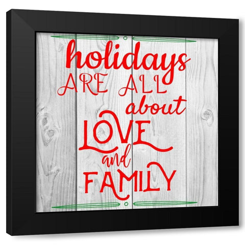 Love And Family Black Modern Wood Framed Art Print with Double Matting by Matic, Jelena