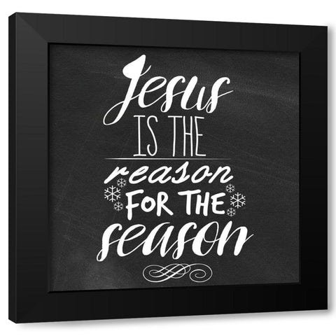Jesus Black Modern Wood Framed Art Print by Matic, Jelena