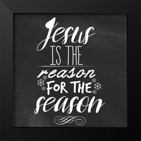 Jesus Black Modern Wood Framed Art Print by Matic, Jelena