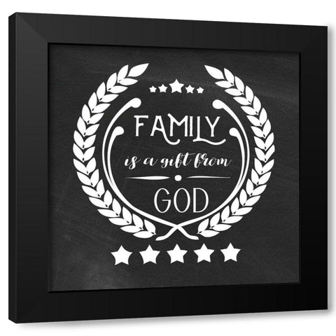 Family Christmas Black Modern Wood Framed Art Print with Double Matting by Matic, Jelena