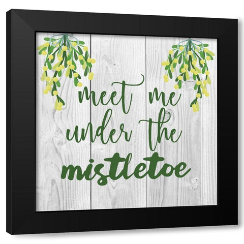 Green Mistletoe Black Modern Wood Framed Art Print with Double Matting by Matic, Jelena