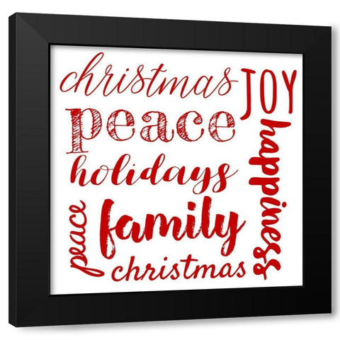 Peace Black Modern Wood Framed Art Print by Matic, Jelena