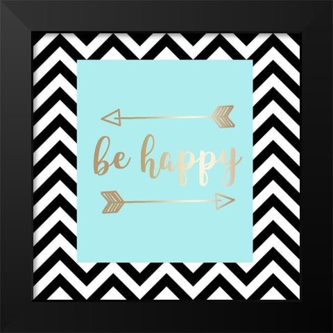 Happy Black Modern Wood Framed Art Print by Matic, Jelena