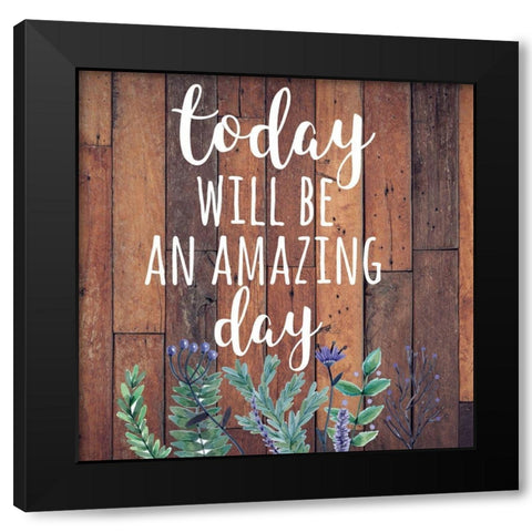 Today Black Modern Wood Framed Art Print by Matic, Jelena