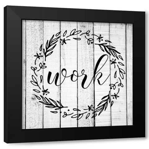 Work Black Modern Wood Framed Art Print with Double Matting by Matic, Jelena