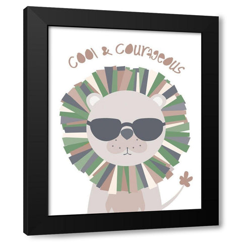 Cool_Lion Black Modern Wood Framed Art Print by McCully, Jennifer