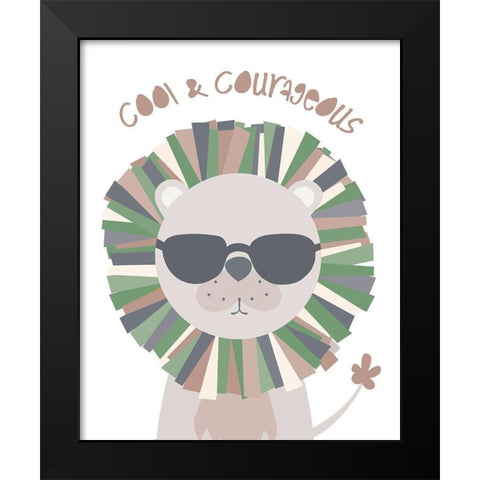 Cool_Lion Black Modern Wood Framed Art Print by McCully, Jennifer